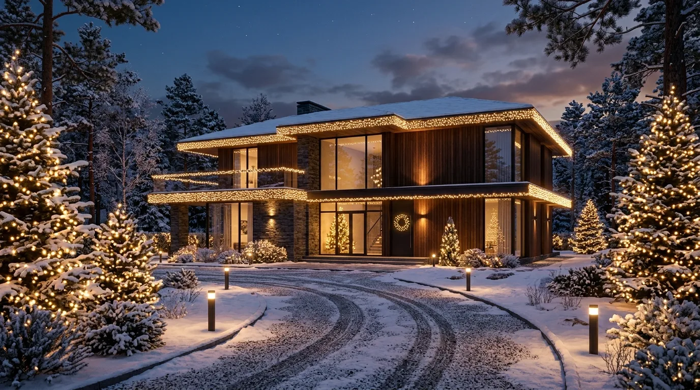 Elegant Home With Warm White String Lights